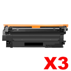 3 x HP 213X W2130X High Yield Compatible Black Toner Cartridge - 9,000 pages