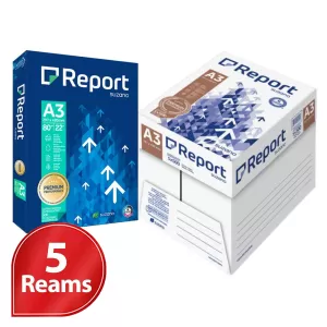 Report Premium A3 Copy Paper 80GSM White - 5 Ream / Carton
