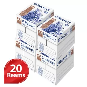 Report Premium A3 Copy Paper 80GSM White - 20 Reams / 4 Cartons
