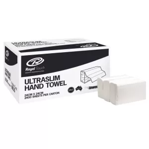 Royal Touch 2ply Ultraslim Hand Towel 24cm x 24cm 150 Sheets x 16 Packs