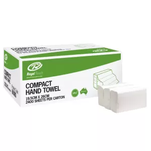 Royal Touch 2ply Compact Hand Towel 19cm x 25cm 120 Sheets x 20 Packs