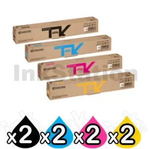 2 Sets of 4 Pack Genuine Kyocera TK-8119 Toner ECOSYS M8130CIDN, M8124CIDN [2BK,2C,2M,2Y]