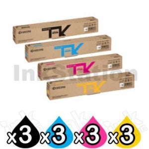 3 Sets of 4 Pack Genuine Kyocera TK-8119 Toner ECOSYS M8130CIDN, M8124CIDN [3BK,3C,3M,3Y]
