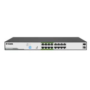 D-Link 18-Port Gigabit PoE Switch with 16 PoE+ Ports (8 Long Reach 250m) and 2 SFP Uplinks