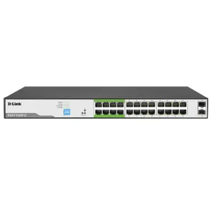 D-Link 26-Port Gigabit PoE Switch with 24 PoE+ Ports (8 Long Reach 250m) and 2 SFP Uplinks