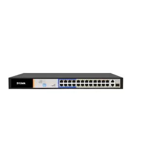 D-Link 26-Port PoE Switch with 24 PoE Ports (8 Long Reach 250m) and 2 Gigabit Uplink Ports