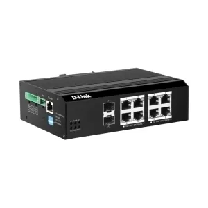D-Link 10-Port Gigabit Industrial Smart Managed PoE+ Switch with 8 PoE ports and 2 SFP ports