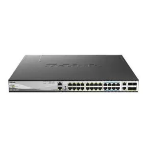 D-Link 30-Port Stackable Multi-Gigabit PoE++ Layer 3 Switch with 16 2.5G PoE+ ports, 8 5G PoE++ ports, 2 10GBASE-T and 4 25G SFP28 ports