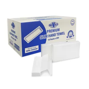 Premium Slimfold Interleaved Paper Towels 23 x 23cm 200 Sheets x 16 Packs