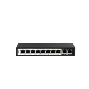 D-Link 10-Port PoE Switch with 8 Long Reach 250m PoE Ports and 2 Uplink Ports