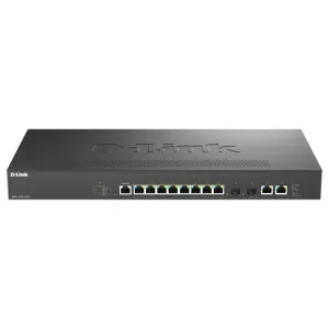 D-Link 12-Port Multi-Gigabit Smart Managed PoE+ Switch with 8 2.5G PoE+ ports, 2 10GBASE-T and 2 10G SFP+ ports