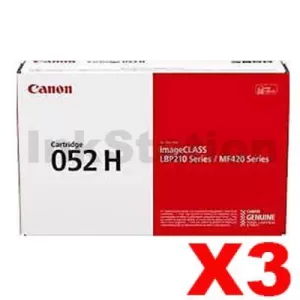 3 x Canon CART-052H High Yield Black Genuine Toner Cartridge - 9,200 pages