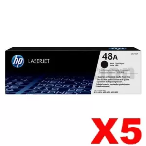 5 x HP 48A CF248A Genuine Black Toner Cartridge - 1,000 Pages