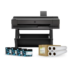 HP DesignJet T850 36' Plotter Large Format Multifunction Inkjet Printer (2Y9H2A) + 1 x Ink set (4 tanks) + 1 Box of Paper (4x50m rolls)