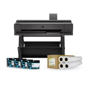 HP DesignJet T850 36' Plotter Large Format Multifunction Inkjet Printer (2Y9H2A) + 1 x Ink set (4 tanks) + 1 Box of Paper (4x50m rolls)