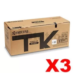 3 x Genuine Kyocera TK-5274K Black Toner Cartridge Ecosys P6230CDN, M6230CIDN, M6630CIDN - 8,000 pages