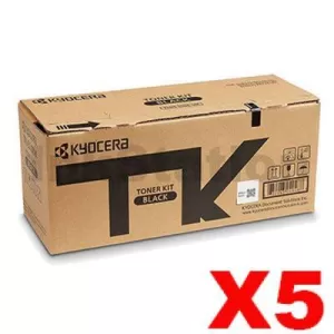 5 x Genuine Kyocera TK-5274K Black Toner Cartridge Ecosys P6230CDN, M6230CIDN, M6630CIDN - 8,000 pages