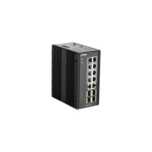 D-Link 14-Port Gigabit Industrial Managed PoE Switch with 10 1000BASE-T (8 PoE+) ports and 4 SFP ports