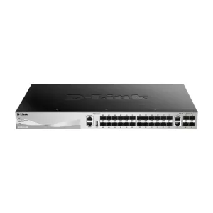 D-Link 30-Port Stackable Gigabit SFP Layer 3+ Switch with 6 10GbE ports