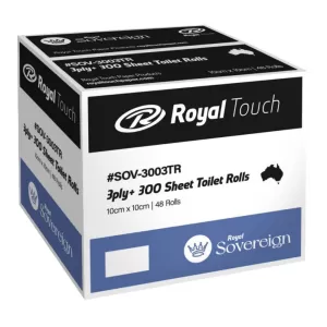 48 Rolls Royal Sovereign 3ply Toilet Rolls 300 Sheets