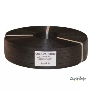 19mm X 1000m Black PP Polypropylene Heavy Band Strapping (PP-1910HB)