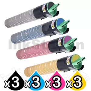 3 Sets of 4 Pack Ricoh MP-C2030 MP-C2550 MP-C2050 MP-C2051 MP-C2551 (841520-841523) Compatible Toner Combo [3BK,3C,3M,3Y]