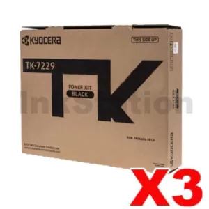 3 x Genuine Kyocera TK-7229 Toner Cartridge TASKalfa 4012i - 35,000 pages