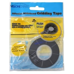 Visionchart VA0007 Adhesive Black Whiteboard Lining Tape 1.5mm x 13m