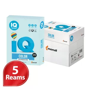 Mondi IQ A4 Colour Copy Paper 80GSM Blue - 5 Reams