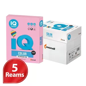 Mondi IQ A4 Colour Copy Paper 80GSM Pink - 5 Reams
