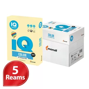 Mondi IQ A4 Colour Copy Paper 80GSM Yellow - 5 Reams