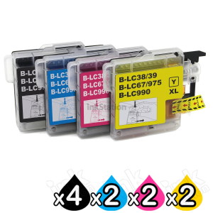 10 Pack Compatible Brother LC-38 Ink Cartridges Combo [4BK,2C,2M,2Y]