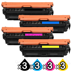3 Sets of 4 Pack HP W2130A-W2133A (213A) Compatible Toner Cartridges Combo [3BK,3C,3M,3Y]
