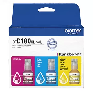 Genuine Brother BTD180CLVAL CMY Value Pack Ink Bottle