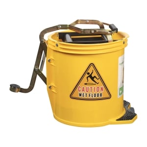 Cleanlink Heavy Duty Mop Bucket with Metal Wringer 16L - Yellow