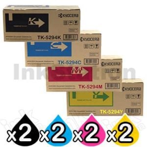 2 Sets of 4-Pack Genuine Kyocera TK-5294 Toner Cartridge Combo Ecosys P7240CDN [2BK,2C,2M,2Y]
