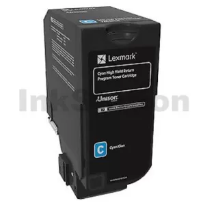 Lexmark 74C6HC0 Genuine CS725 Cyan High Yield Return Program Toner Cartridge - 12,000 pages