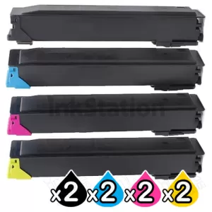 2 Sets of 4 Pack Non-Genuine alternative for TK-5209 Toner Cartridge suitable for Kyocera Taskalfa 356CI [2BK,2C,2M,2Y]
