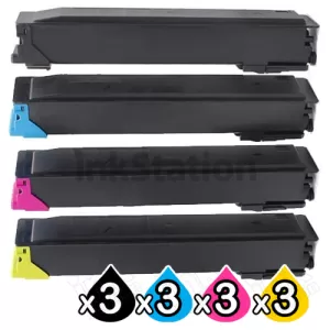3 Sets of 4 Pack Non-Genuine alternative for TK-5209 Toner Cartridge suitable for Kyocera Taskalfa 356CI [3BK,3C,3M,3Y]