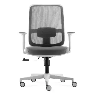 Rapidline Lotto Medium Back Mesh Operator Chair - White-Grey Frame