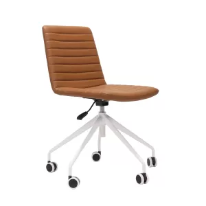 Rapidline Pixel 5 Star Breakout & Meeting Chair - Amber PU and White Base