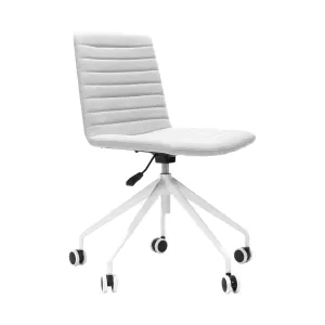 Rapidline Pixel 5 Star Breakout & Meeting Chair - Light Grey Fabric and White Base