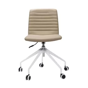 Rapidline Pixel 5 Star Breakout & Meeting Chair - Almond PU and White Base
