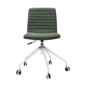 Rapidline Pixel 5 Star Breakout & Meeting Chair - Olive Fabric and White Base