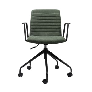 Rapidline Pixel 5 Star Breakout & Meeting Chair - Olive Fabric and Black Base With Arms