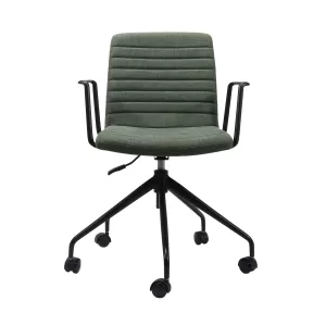 Rapidline Pixel 5 Star Breakout & Meeting Chair - Olive Fabric and Black Base With Arms