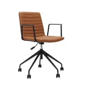 Rapidline Pixel 5 Star Breakout & Meeting Chair - Amber PU and Black Base With Arms