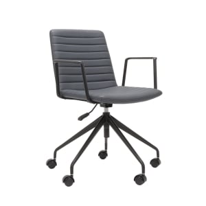 Rapidline Pixel 5 Star Breakout & Meeting Chair - French Navy PU and Black Base With Arms