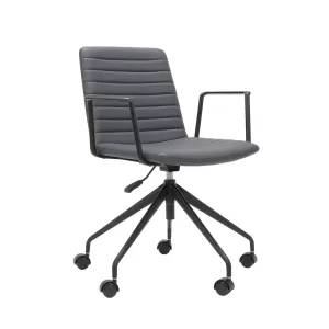 Rapidline Pixel 5 Star Breakout & Meeting Chair - French Navy PU and Black Base With Arms
