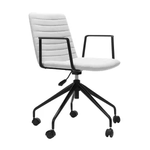 Rapidline Pixel 5 Star Breakout & Meeting Chair - Light Grey Fabric and Black Base With Arms